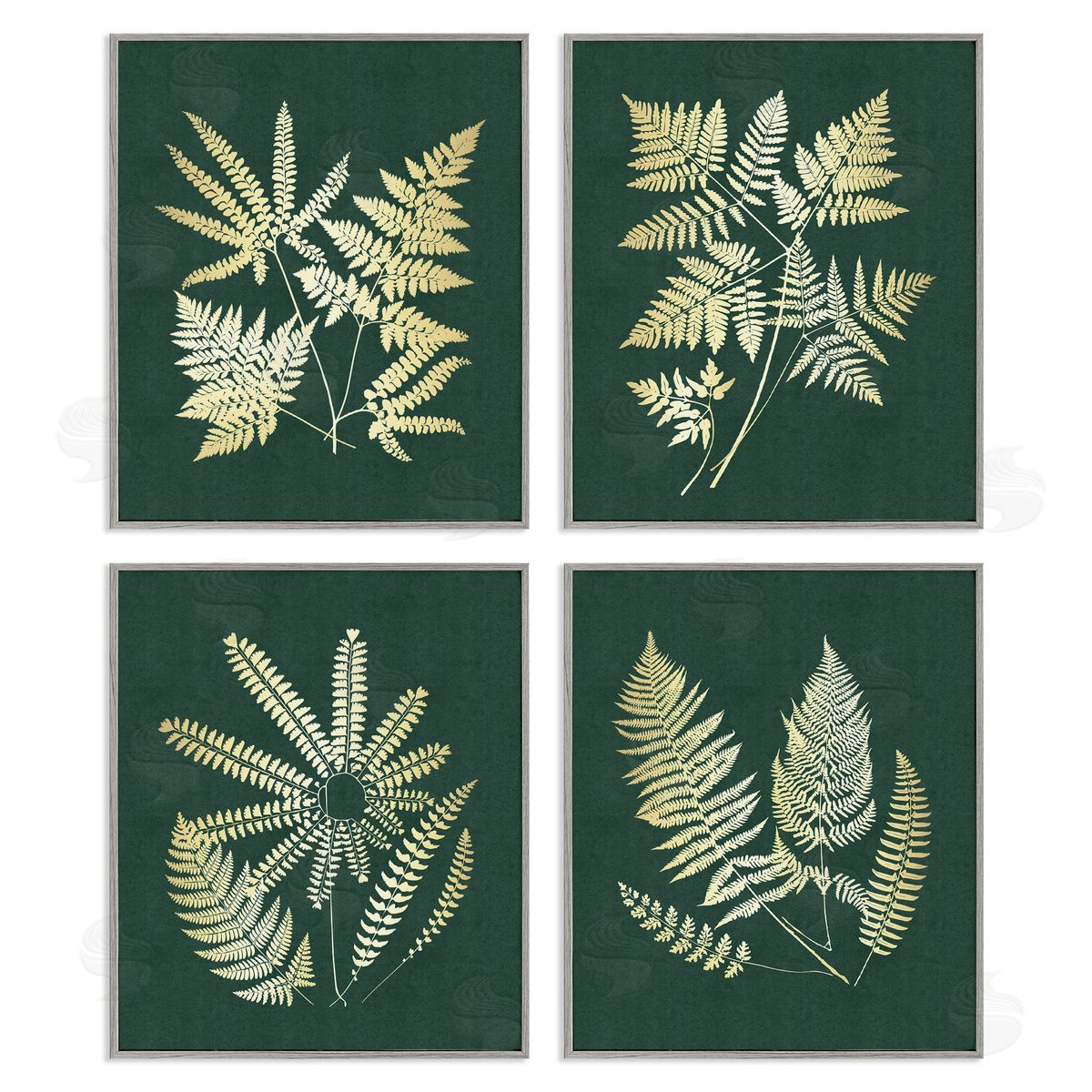 JJ Design House LLC Luminous Fern Leaves Canvas Wall Art Print