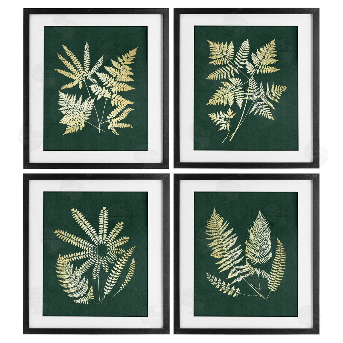 JJ Design House LLC Luminous Fern Leaves Canvas Wall Art Print