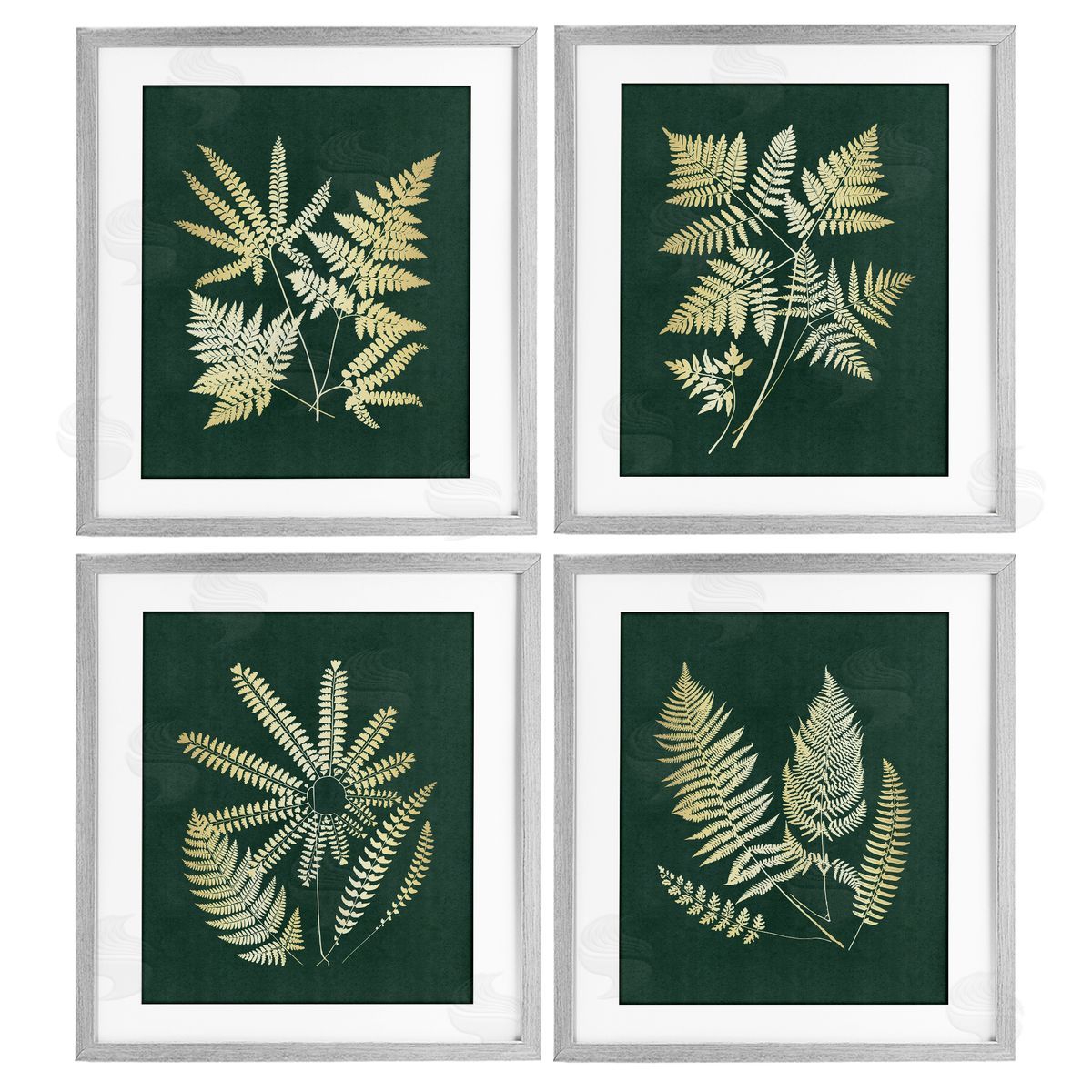 JJ Design House LLC Luminous Fern Leaves Canvas Wall Art Print