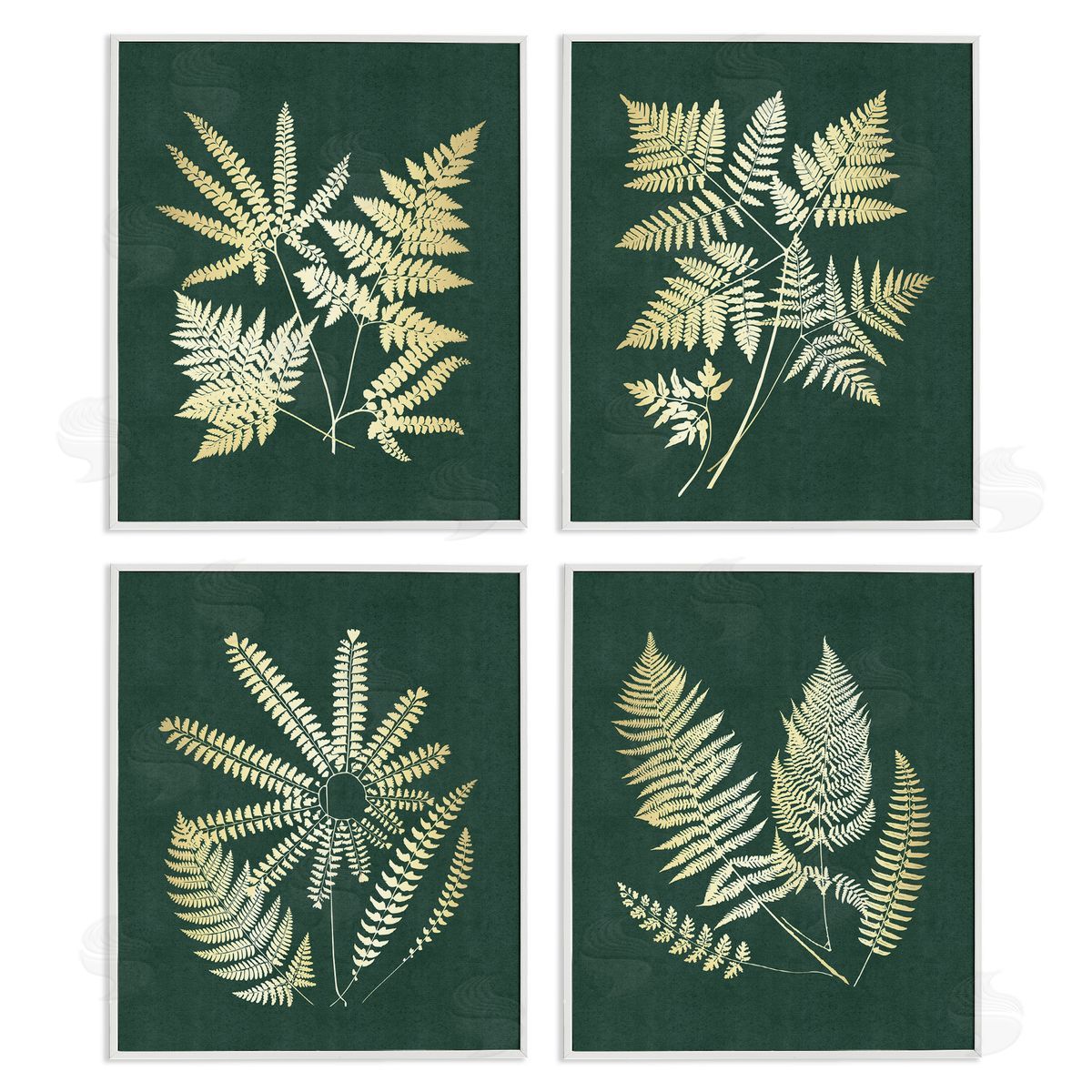 JJ Design House LLC Luminous Fern Leaves Canvas Wall Art Print