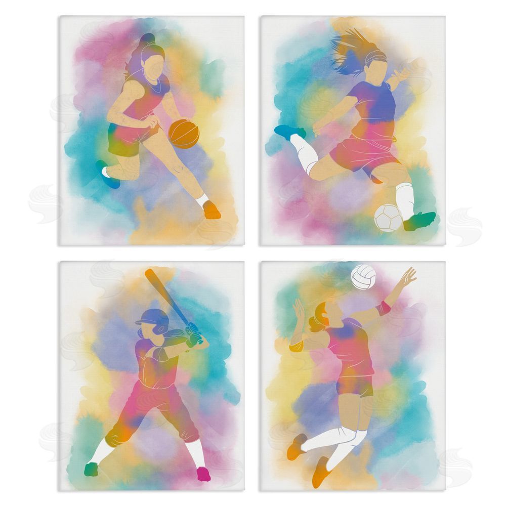 Marcus Prime Colorful Women's Sports Canvas Wall Art Set