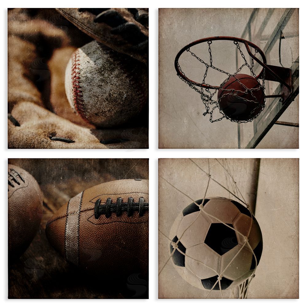Kim Allen Inspiring Sports Be The Ball Canvas Wall Art Set