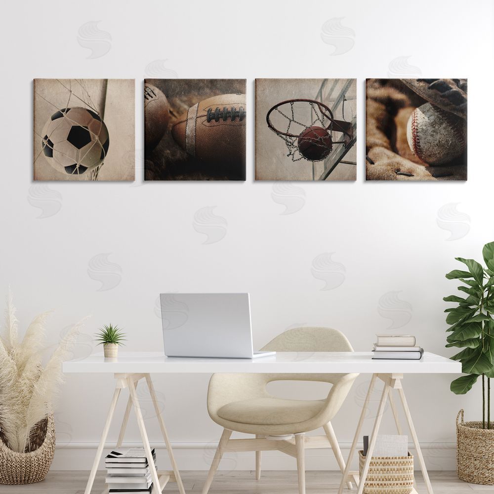 Kim Allen Inspiring Sports Be The Ball Printed Wall Art Set in Room