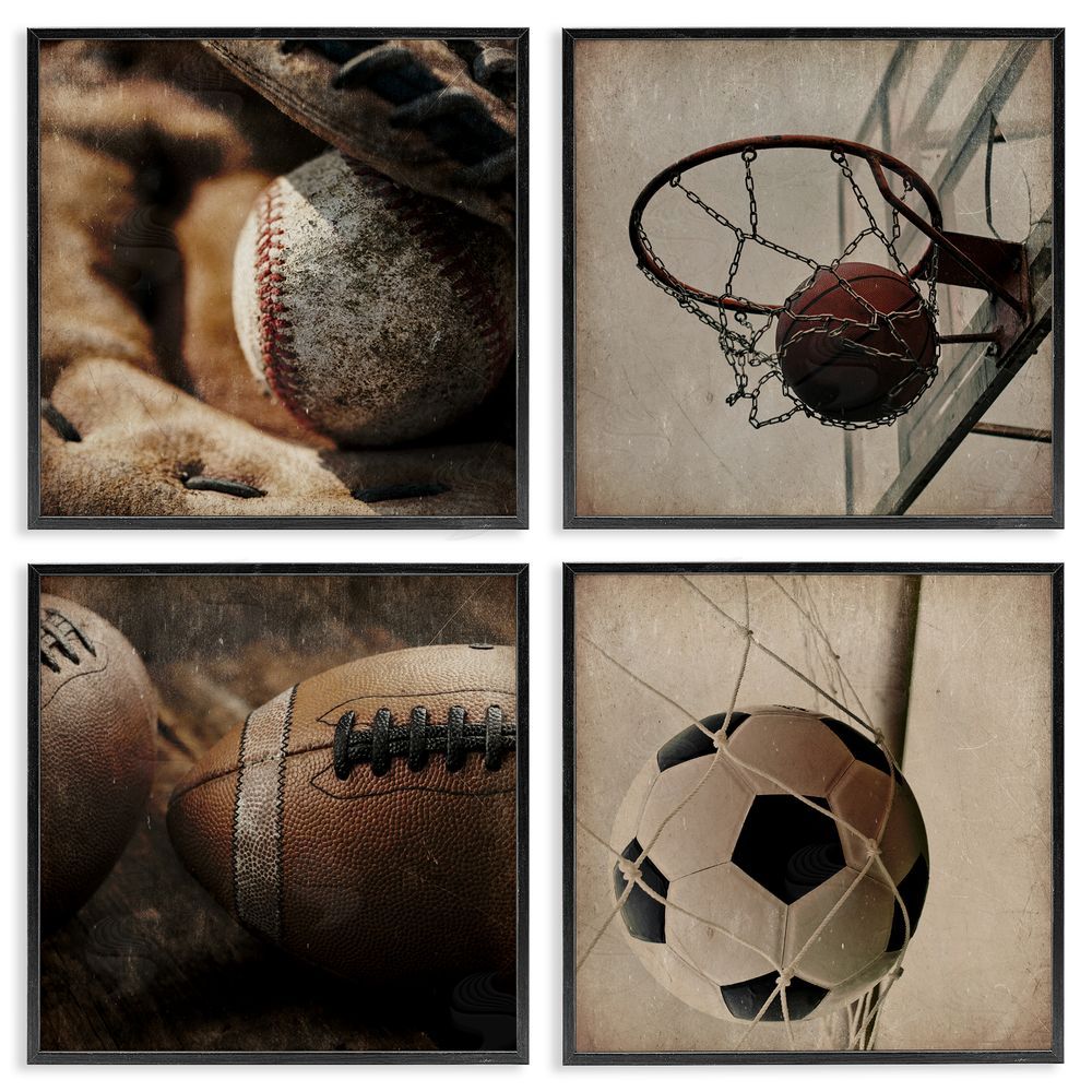 Kim Allen Inspiring Sports Be The Ball Black Framed Giclee Art Set