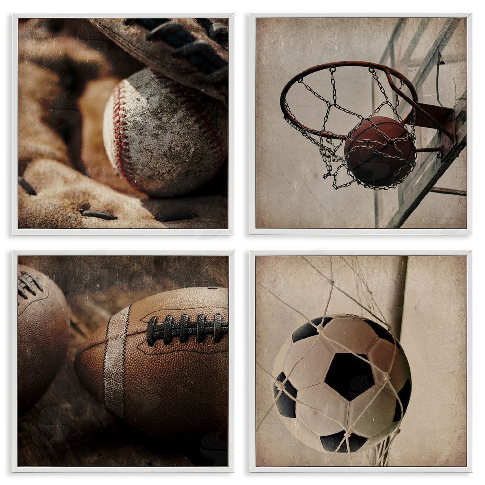 Kim Allen Inspiring Sports Be The Ball White Frame Giclee Art Set