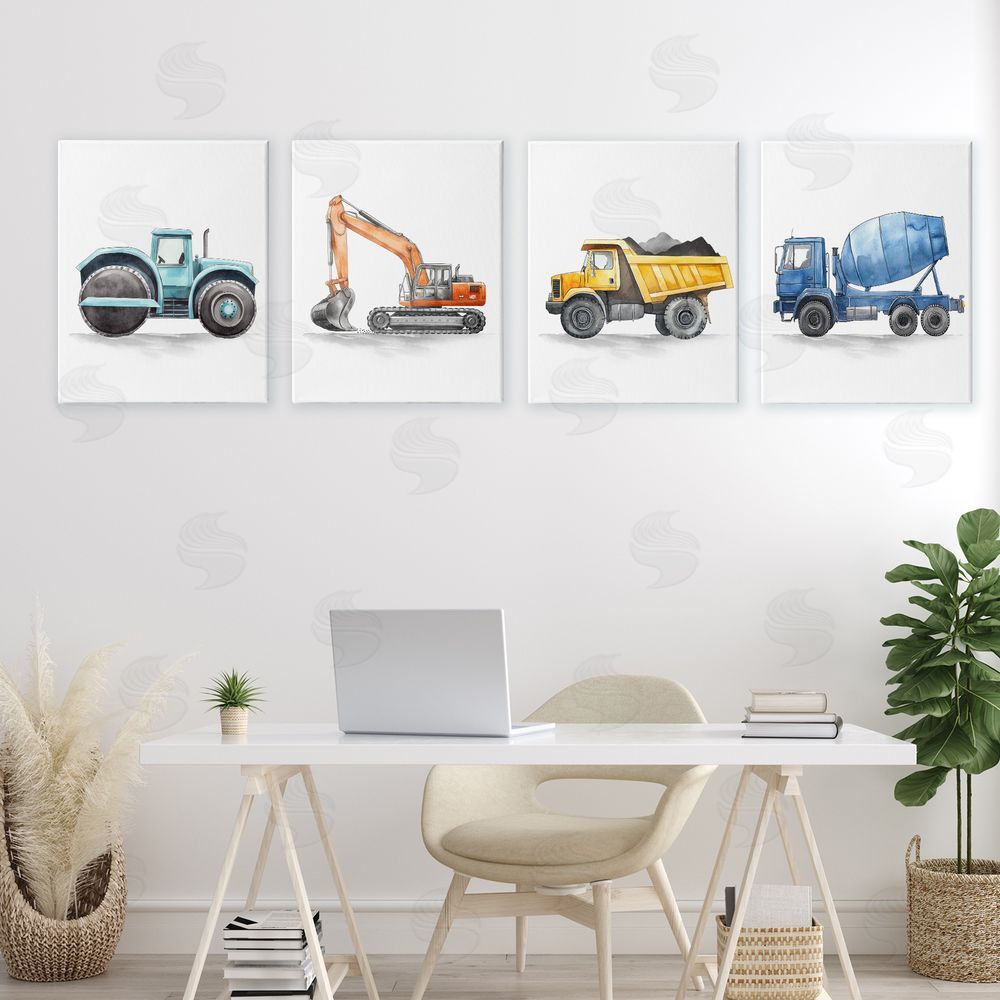 Christine Simpson Art Working Trucks Machinery Canvas Art on Wall