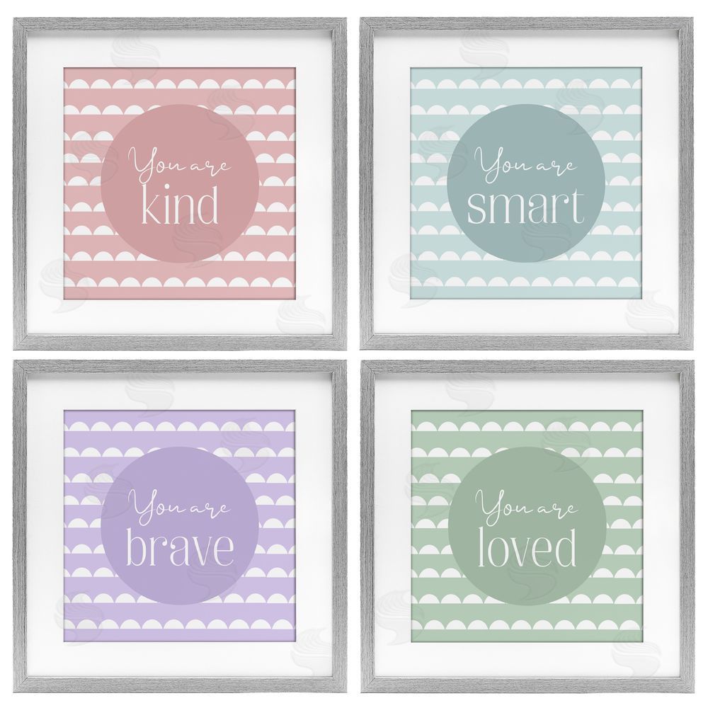 Christine Simpson Art Personal Affirmations Inspirational Gray Framed Print Under Glass with White Mat Wall Art