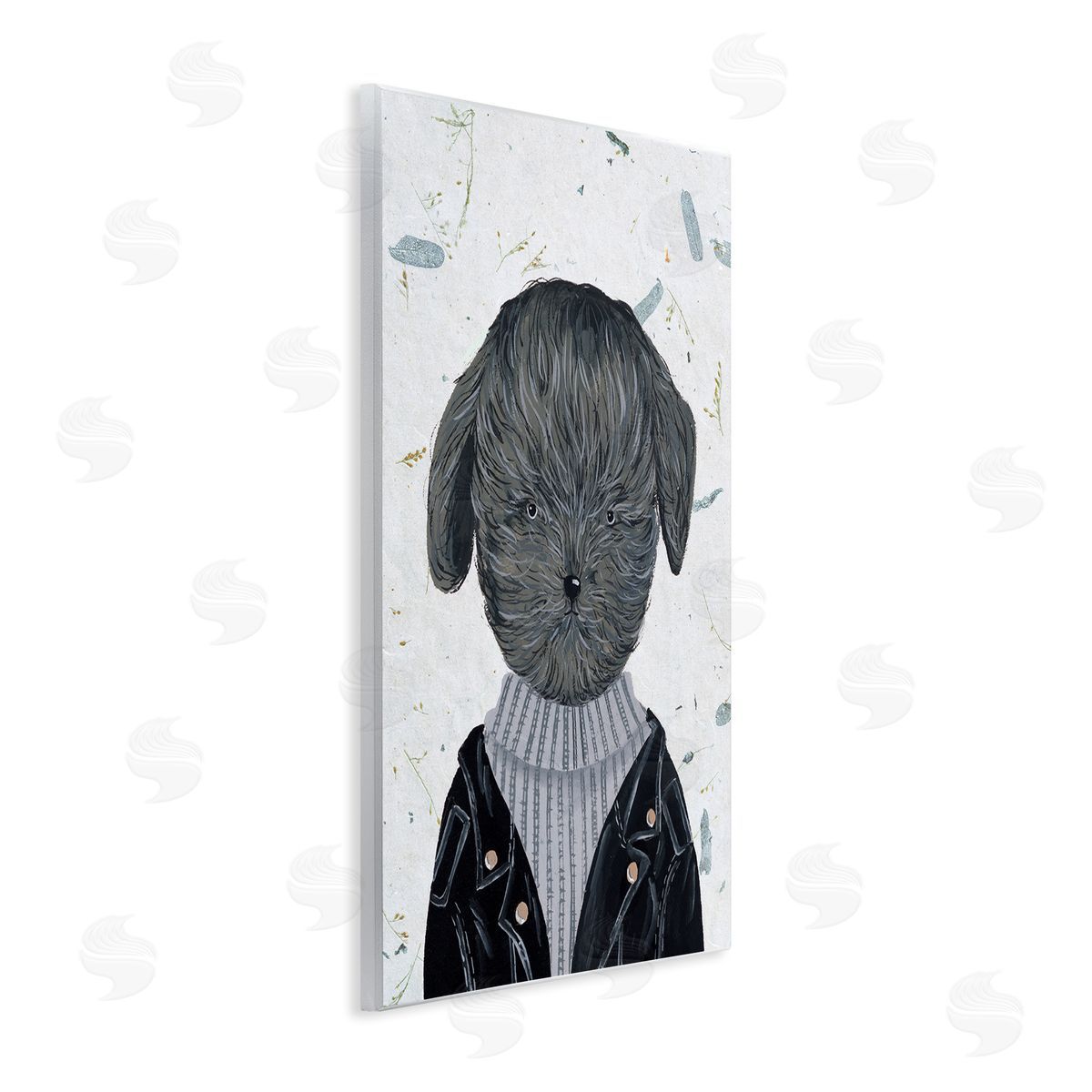 Hipster Dog Jacket Poodle Wood Plaque Wall Art, Home Decor by Melissa Wang