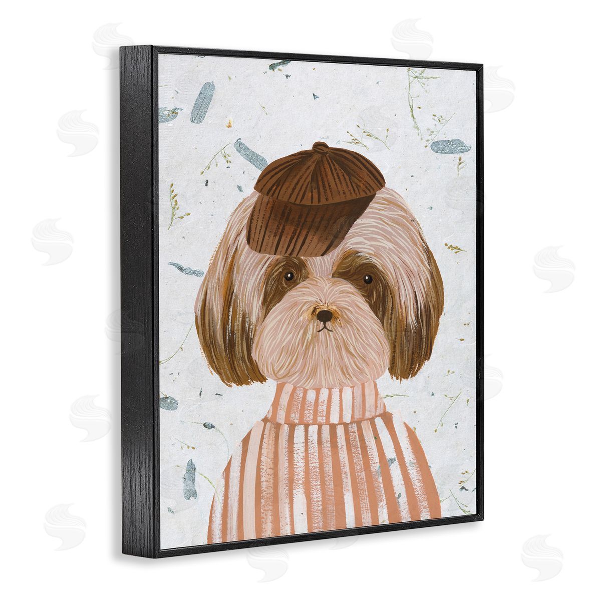 Hipster Dog Sweater Poodle Black Frame Print Wall Art, Home Decor by Melissa Wang
