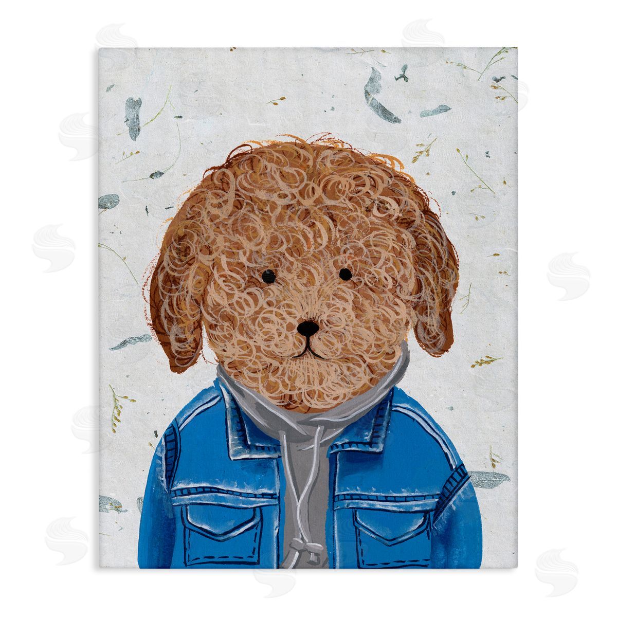 Hipster Dog Sweatshirt Poodle Canvas Wall Art, Home Decor by Melissa Wang