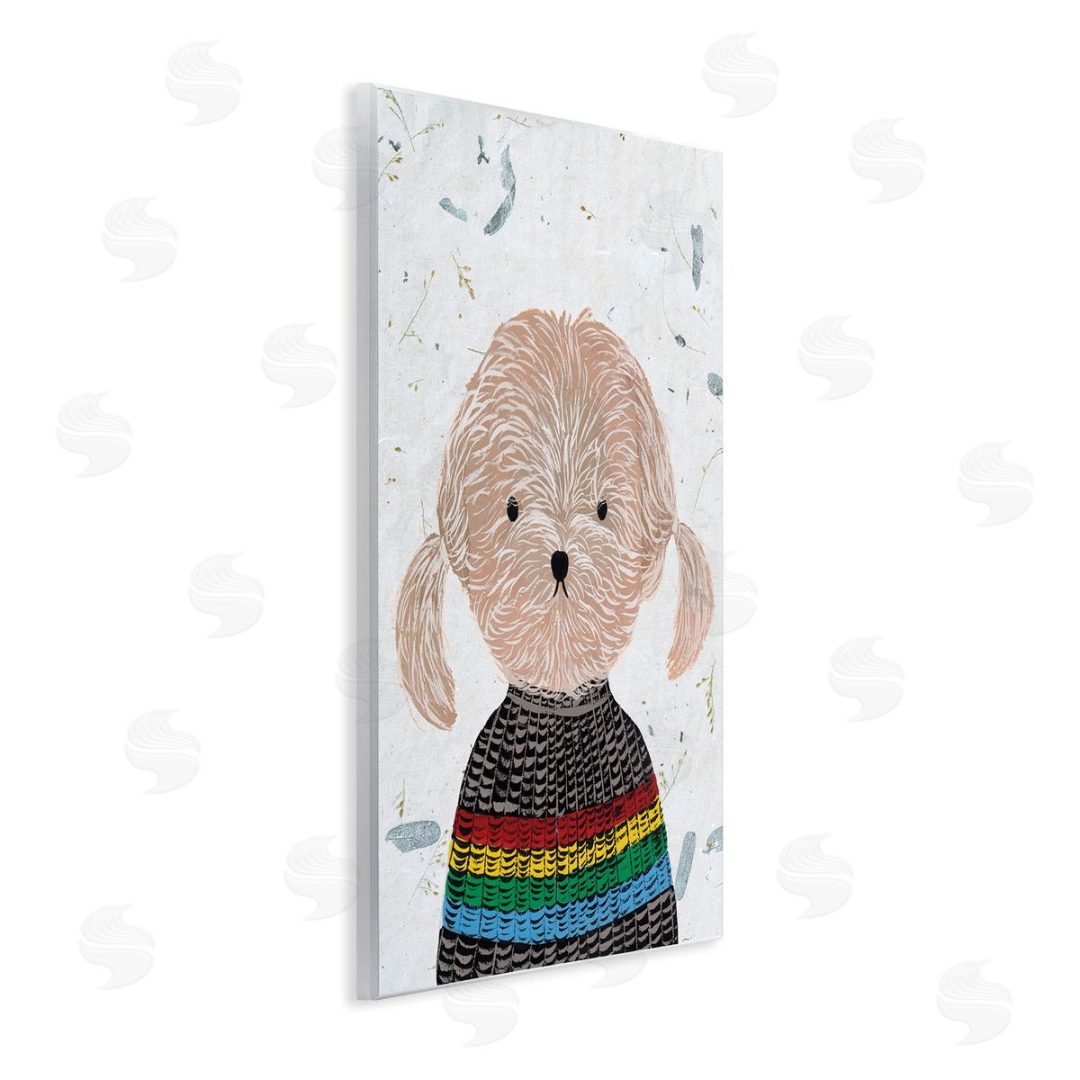 Hipster Dog Knit Shirt Poodle Wood Plaque Wall Art, Home Decor by Melissa Wang