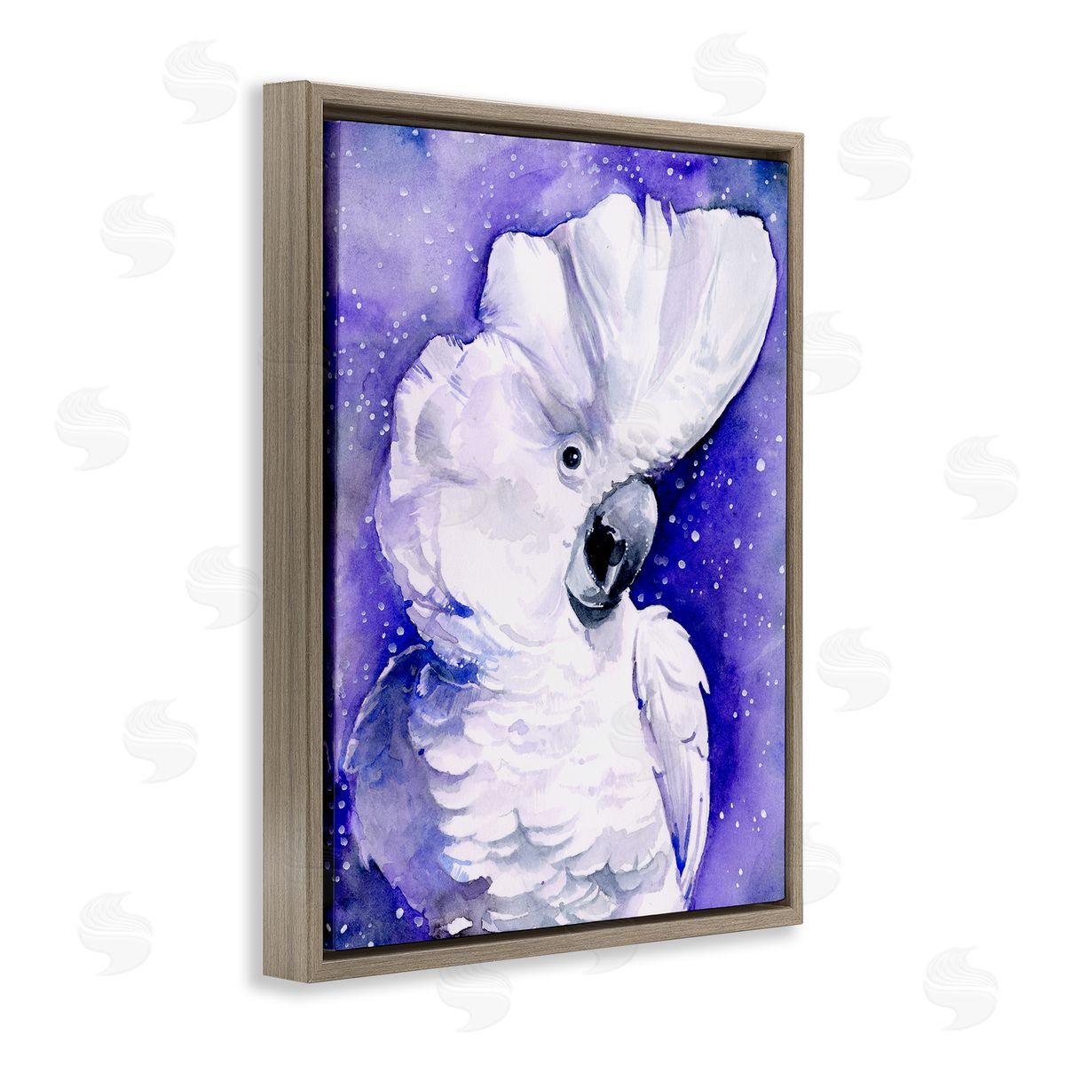 Space Bird Painting Brown Floating Frame Canvas Wall Art, Home Decor by Jennifer Paxton Parker