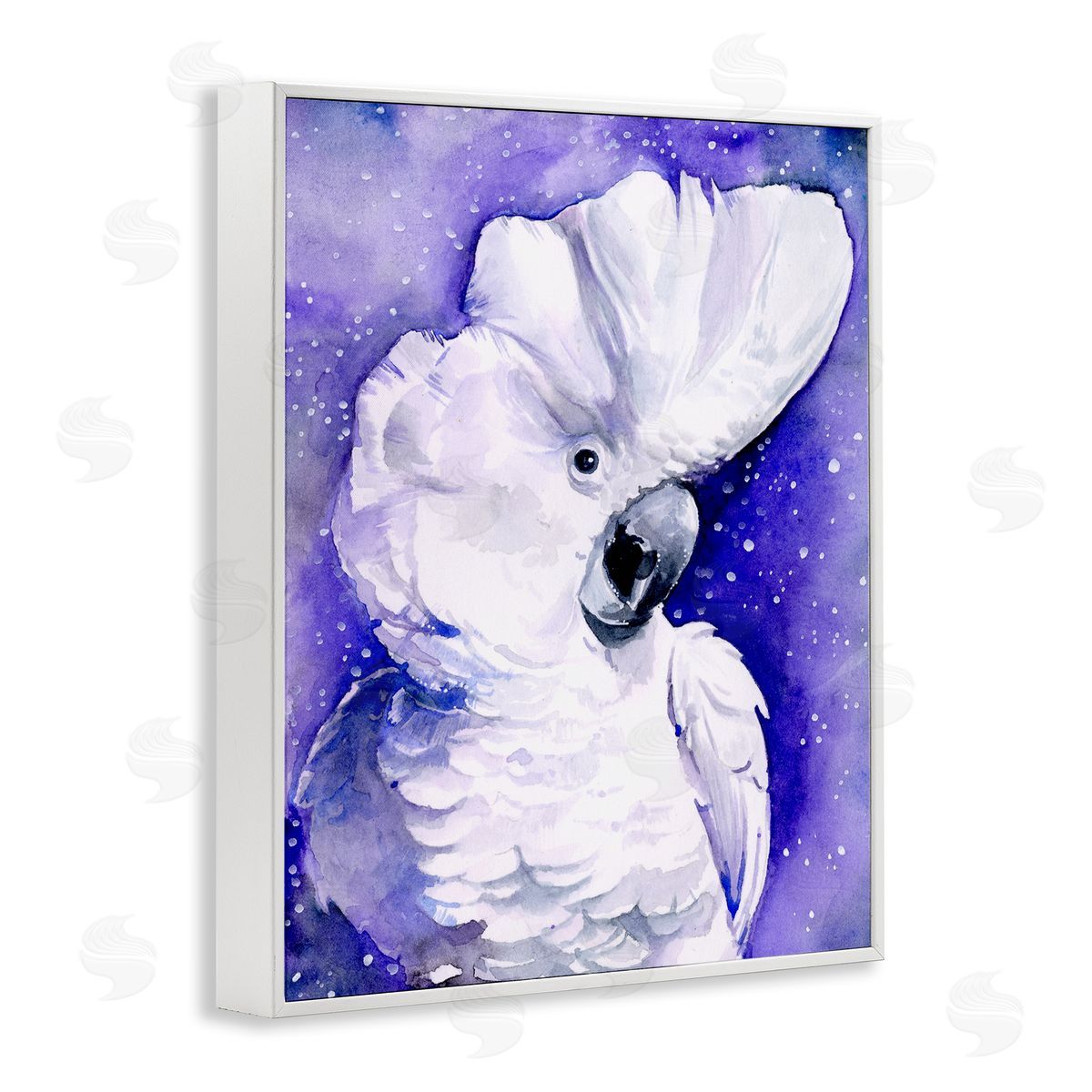 Space Bird Painting White Frame Print Wall Art, Home Decor by Jennifer Paxton Parker