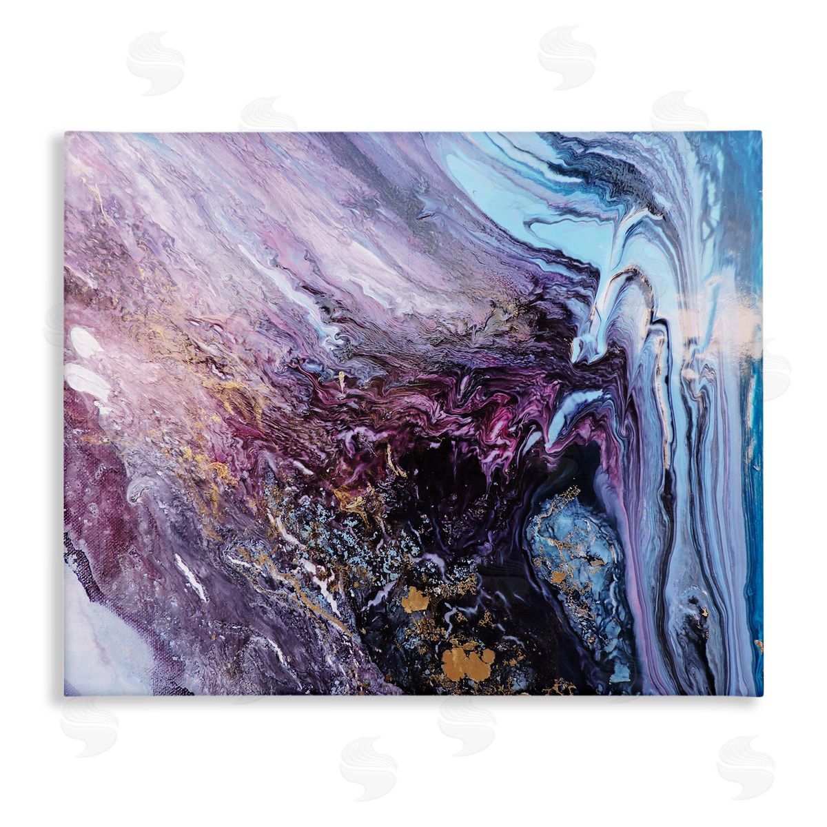 Abstract Liquid Purple Blue Canvas Wall Art, Home Decor by Leticia Herrera