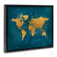 Beth Albert | World Map Gold Blue