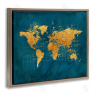 Beth Albert | World Map Gold Blue