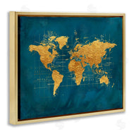 Beth Albert | World Map Gold Blue