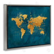 Beth Albert | World Map Gold Blue