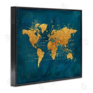 Beth Albert | World Map Gold Blue