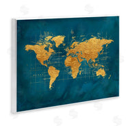 Beth Albert | World Map Gold Blue