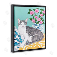 Sally B | Cat With Cushion And Vase