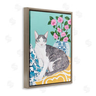 Sally B | Cat With Cushion And Vase