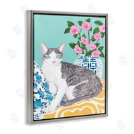 Sally B | Cat With Cushion And Vase