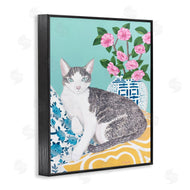 Sally B | Cat With Cushion And Vase
