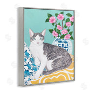 Sally B | Cat With Cushion And Vase