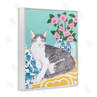 Sally B | Cat With Cushion And Vase