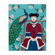 Sally B | Woman & Peacock Flower Pattern