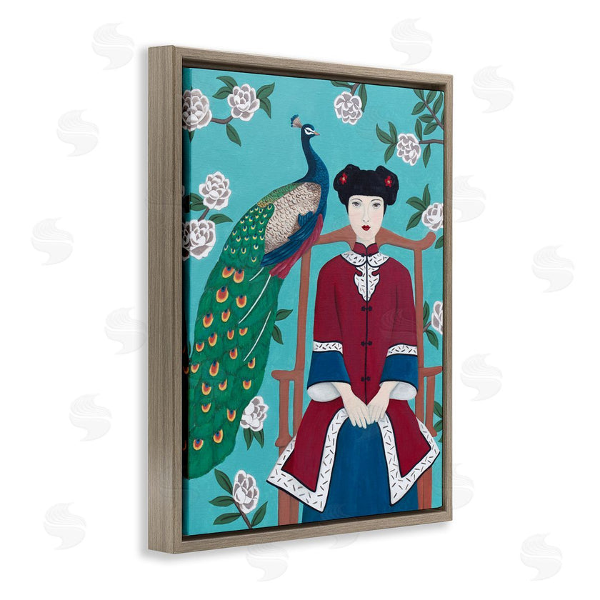 Sally B | Woman & Peacock Flower Pattern