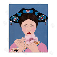 Sally B | Woman And Flower Pink Blue