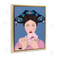 Sally B | Woman And Flower Pink Blue