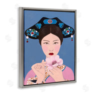 Sally B | Woman And Flower Pink Blue
