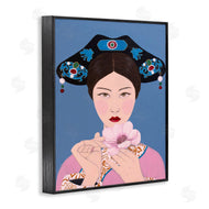 Sally B | Woman And Flower Pink Blue