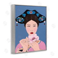 Sally B | Woman And Flower Pink Blue