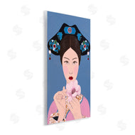 Sally B | Woman And Flower Pink Blue