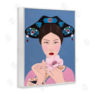 Sally B | Woman And Flower Pink Blue