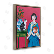 Sally B | Woman And Cat Painting