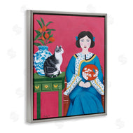 Sally B | Woman And Cat Painting
