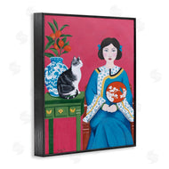 Sally B | Woman And Cat Painting