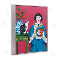 Sally B | Woman And Cat Painting