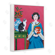 Sally B | Woman And Cat Painting