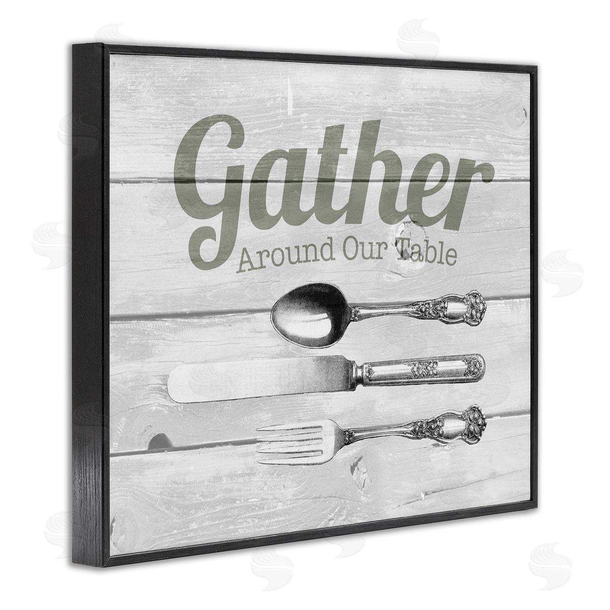 Gather Silverware Farmhouse Kitchen Black Frame Print Wall Art, Home Decor by The Saturday Evening Post