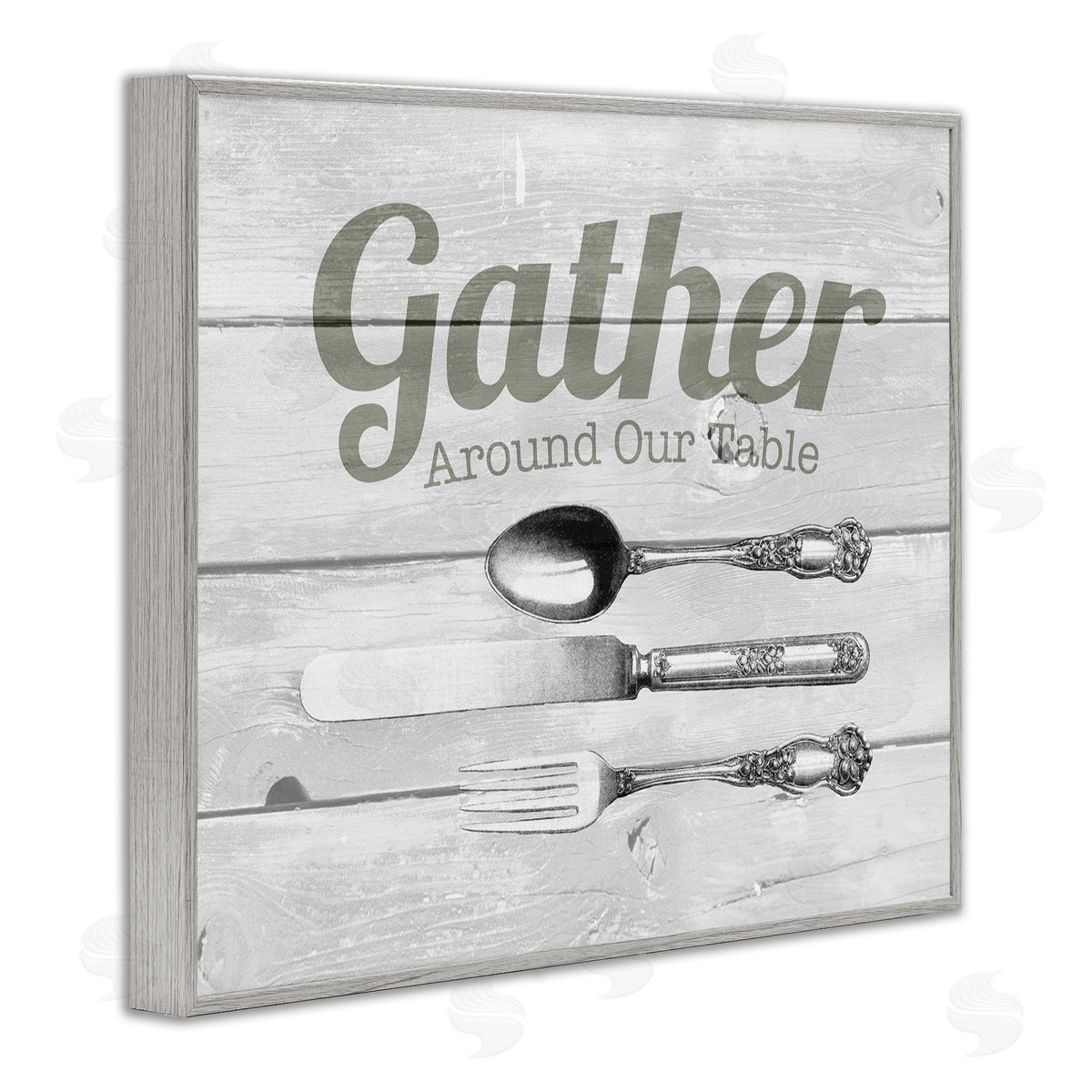 Gather Silverware Farmhouse Kitchen Grey Frame Print Wall Art, Home Decor by The Saturday Evening Post