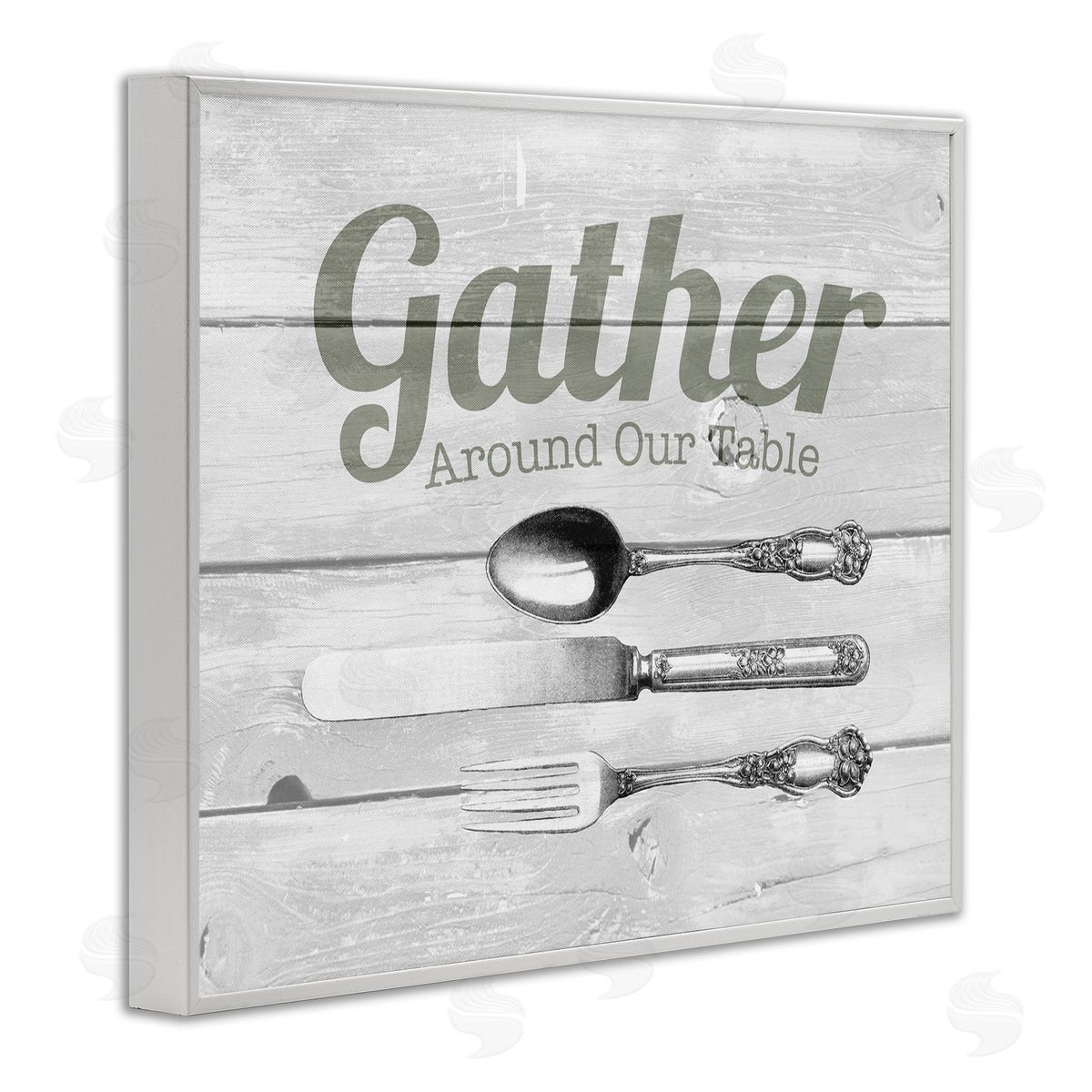 Gather Silverware Farmhouse Kitchen White Frame Print Wall Art, Home Decor by The Saturday Evening Post