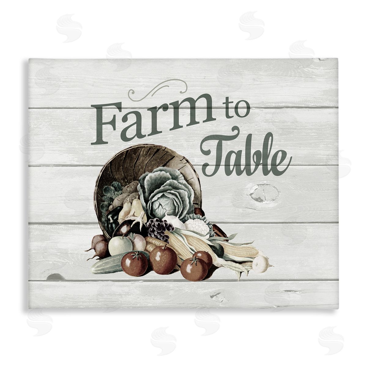 Farm To Table Vegetables Rustic Canvas Wall Art, Home Decor by The Saturday Evening Post