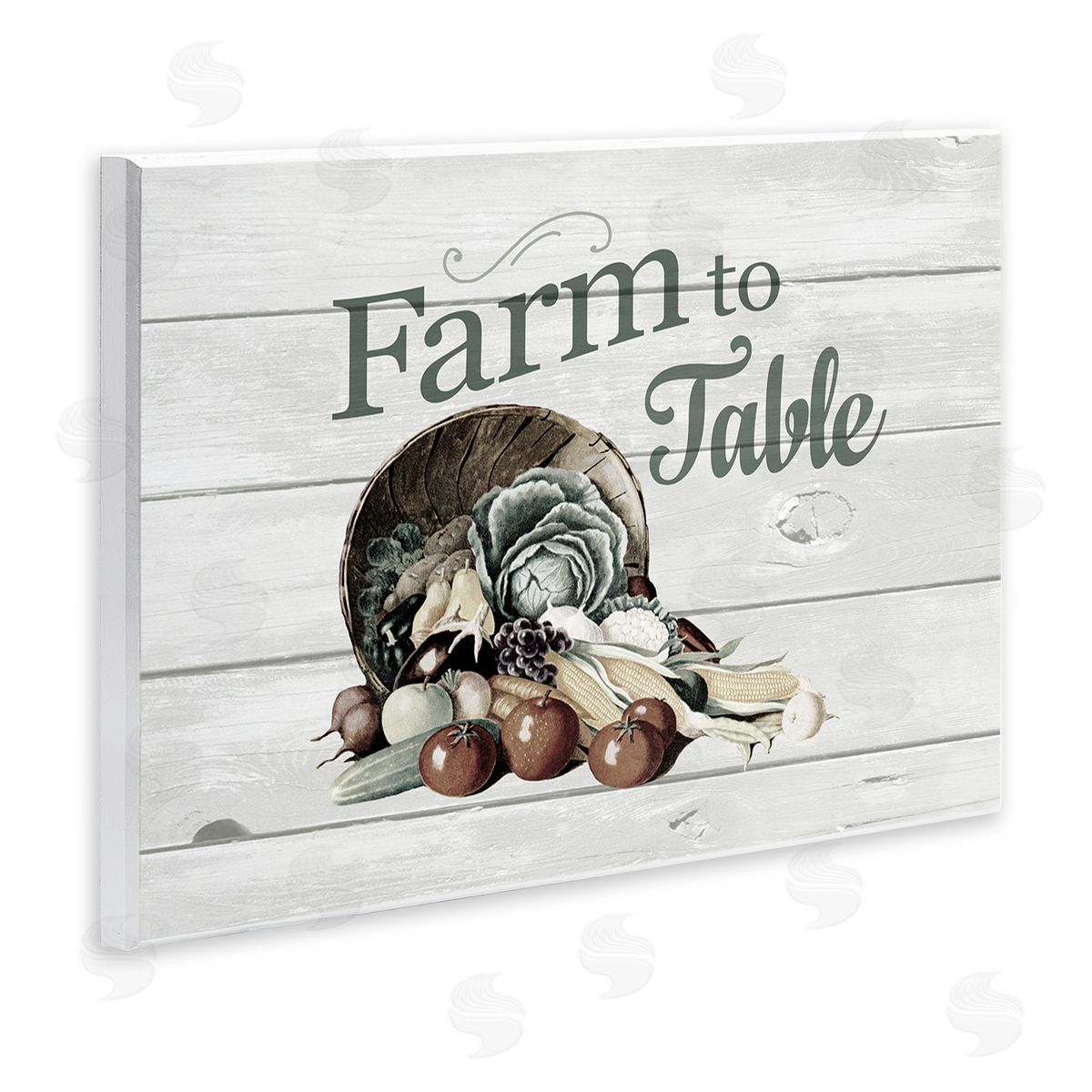 Farm To Table Vegetables Rustic Wood Plaque Wall Art, Home Decor by The Saturday Evening Post