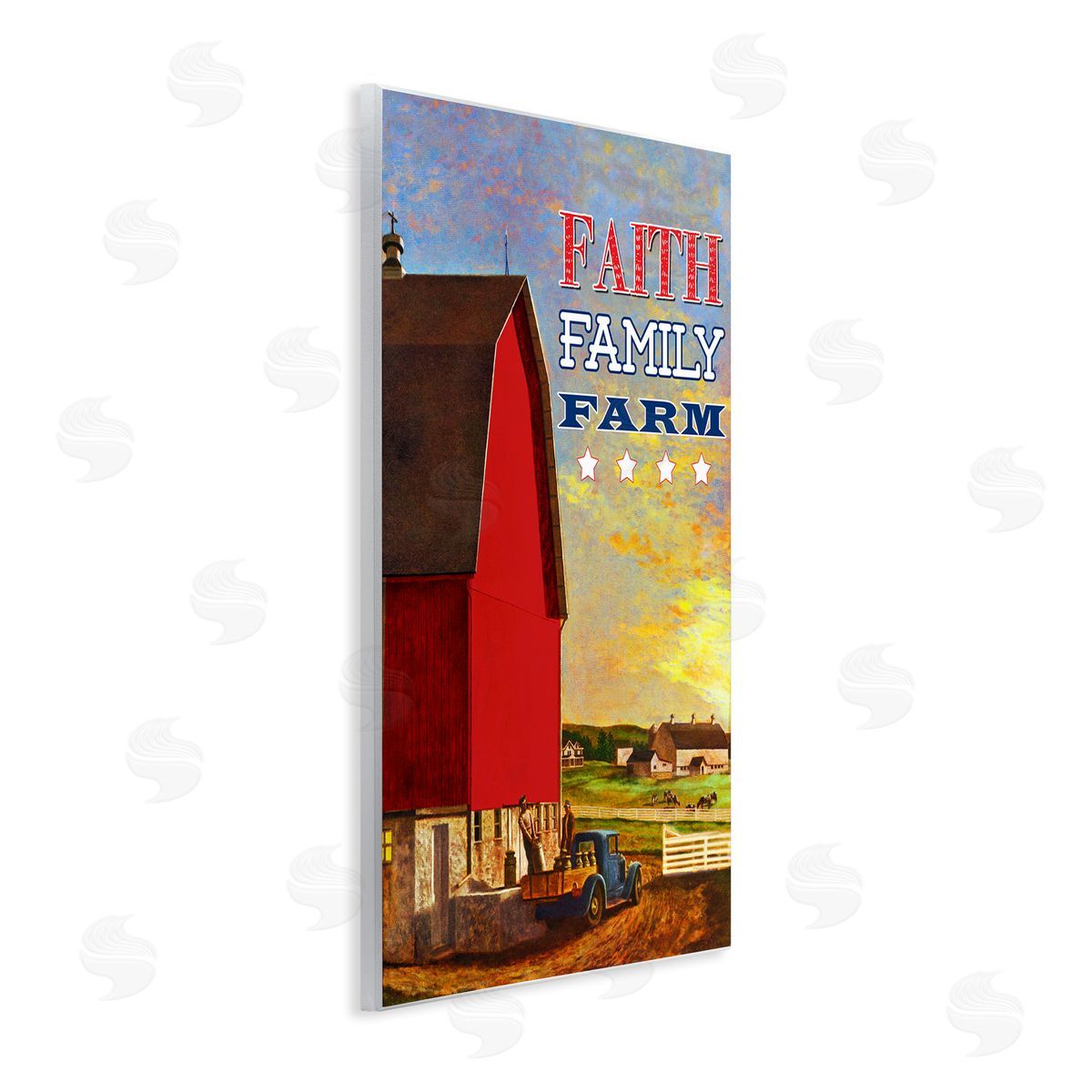 Faith Family Farm American Rustic Wood Plaque Wall Art, Home Decor by The Saturday Evening Post